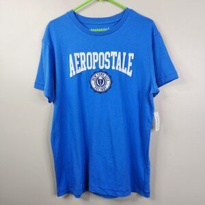 NEW Aeropostale Mens Short Sleeve Raised Letter Est 1987 Crest Crew Neck Tee M